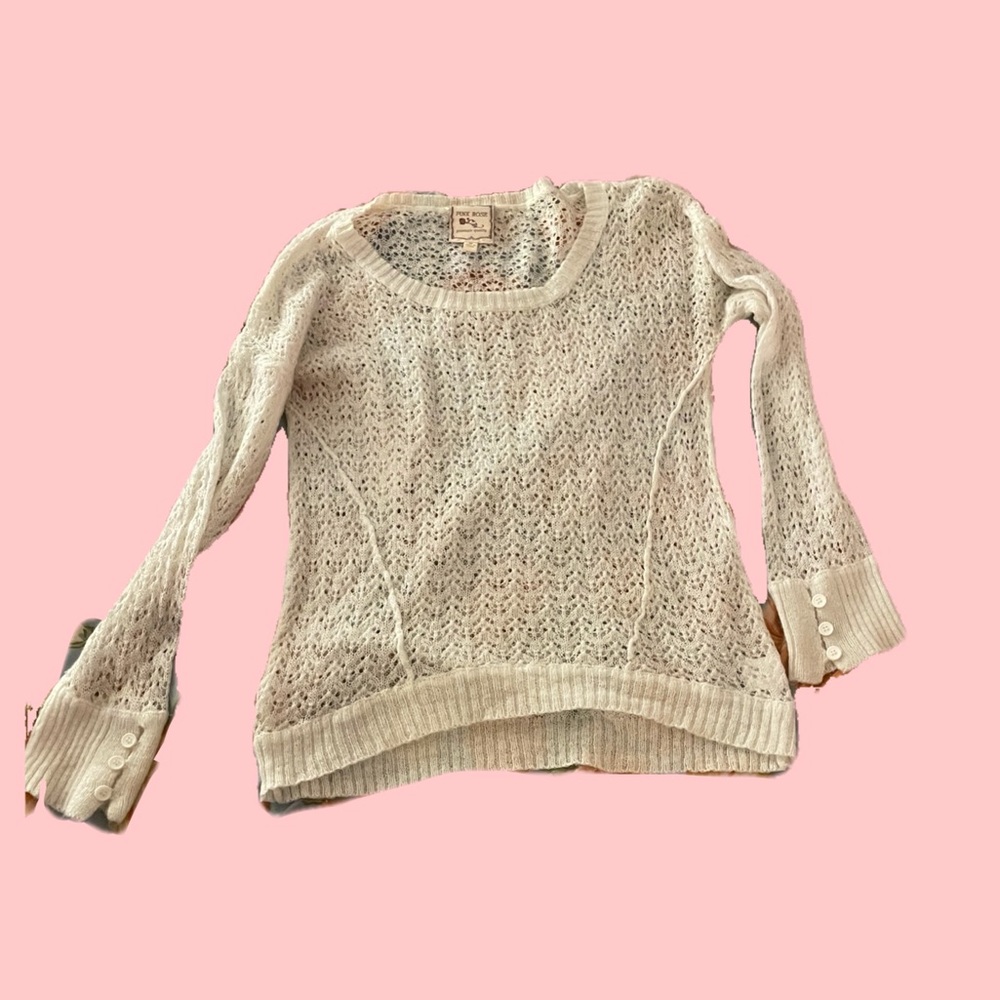Y2K white translucent sweater